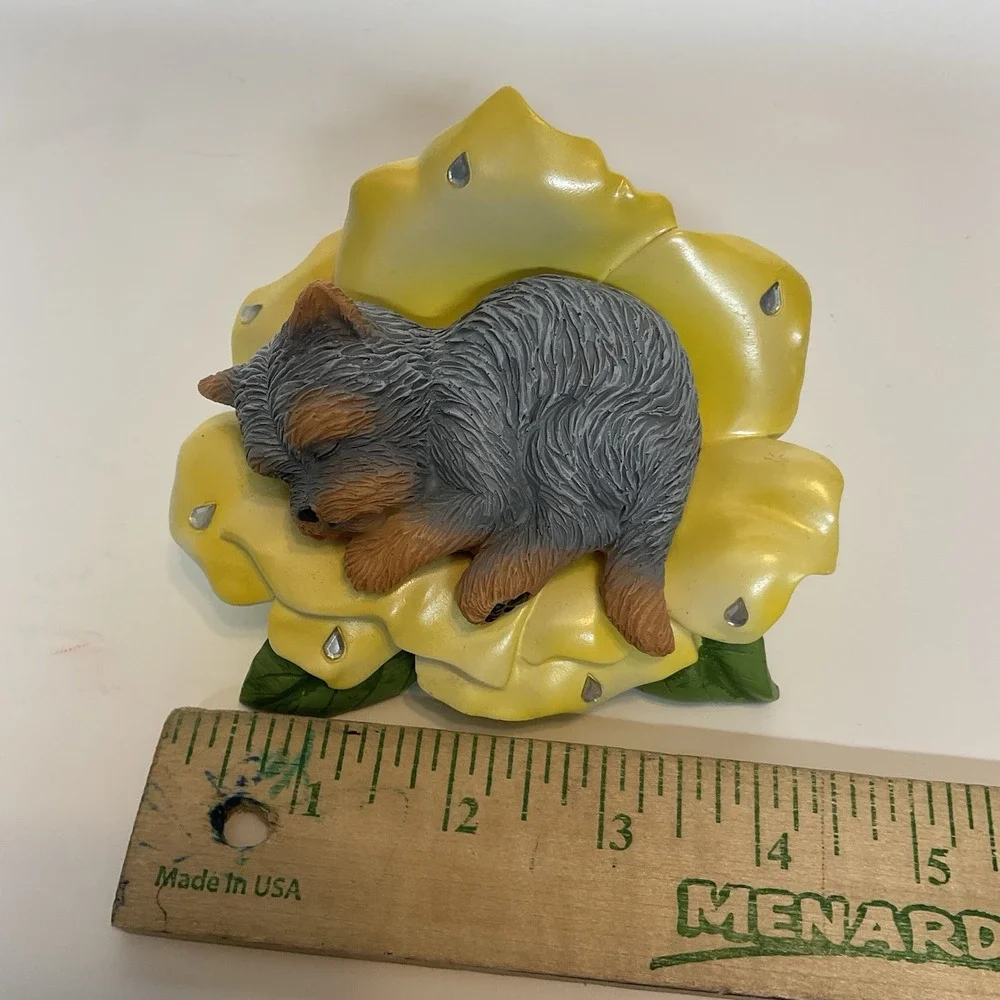 Vtg Yorkshire Terrier‎ Figurine Fur Ever Loving Baby Hamilton Collection Dogs
